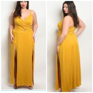 1x and 2x, mustard yellow lilian Maxi